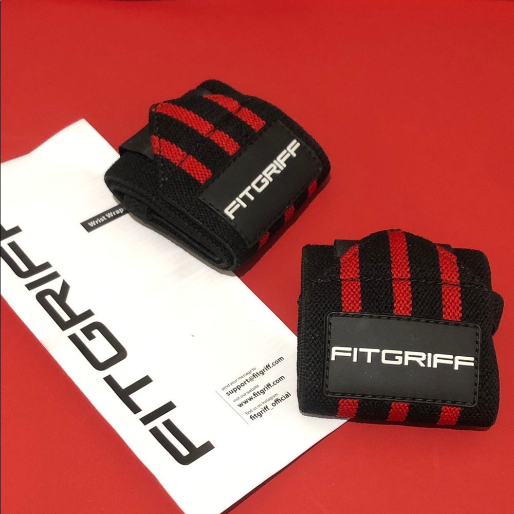 Black and Red Wrist Wraps